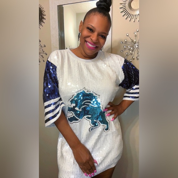 Dresses | Saledetroit Lions Sequin Dress | Poshmark